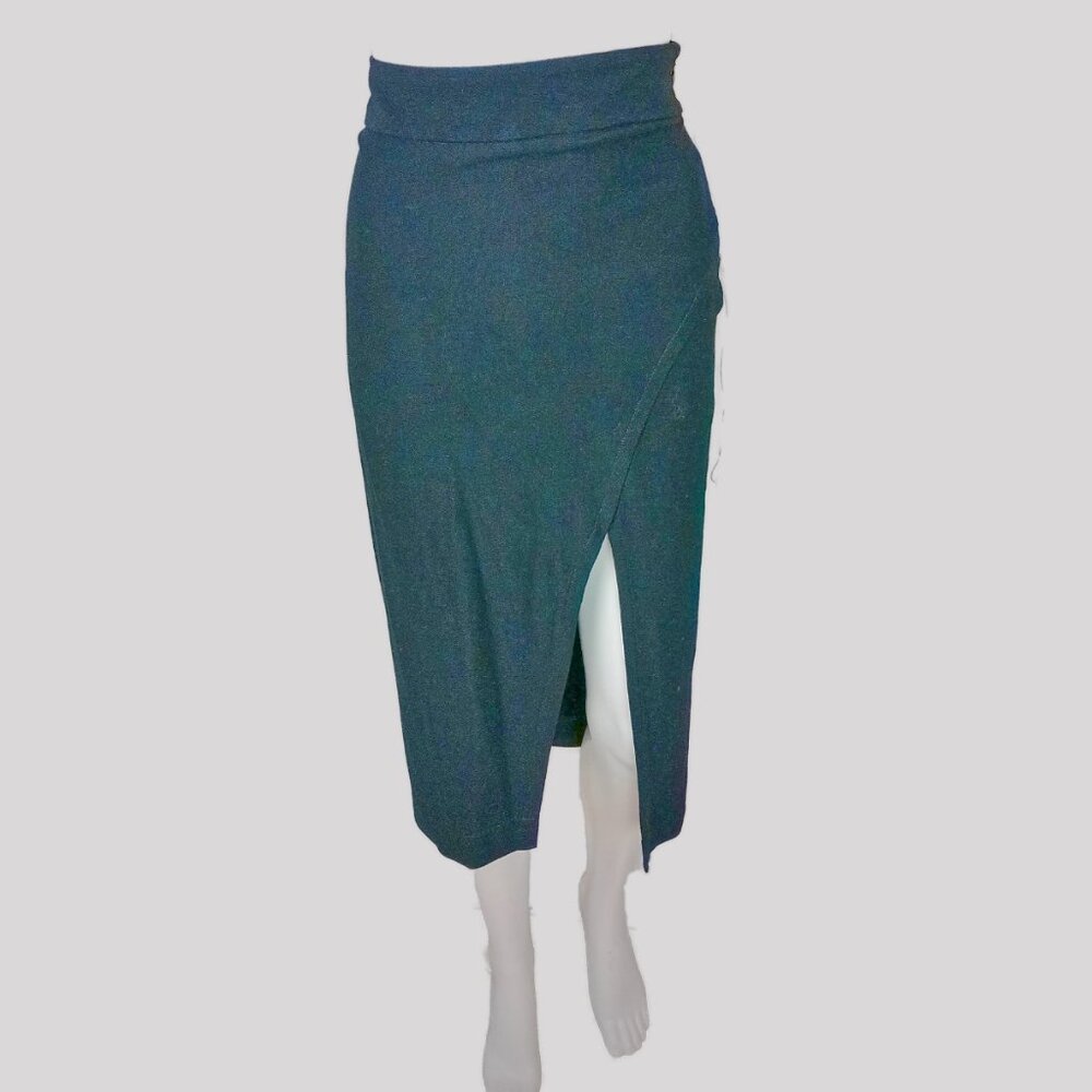 Harlowe & Graham Black Pencil Side Split Women's Skirt